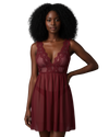 Midnight Whisper Mesh Nightdress – Wine Red