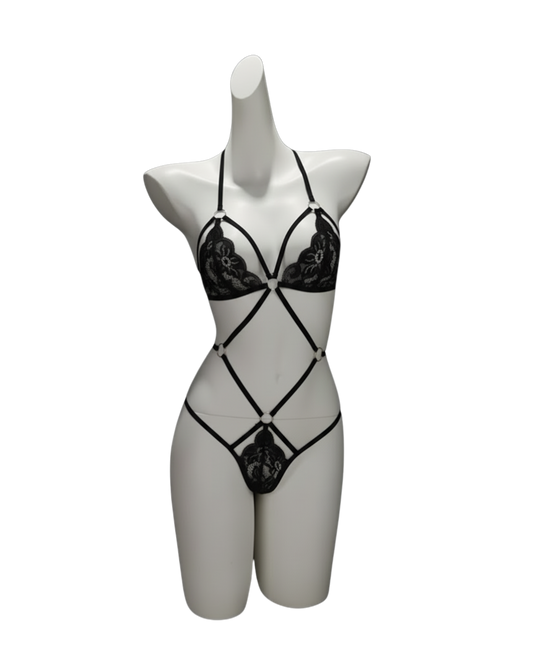 Moonlight Lace Petite Sleepwear – Black