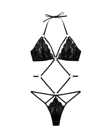 Moonlight Lace Petite Sleepwear – Black