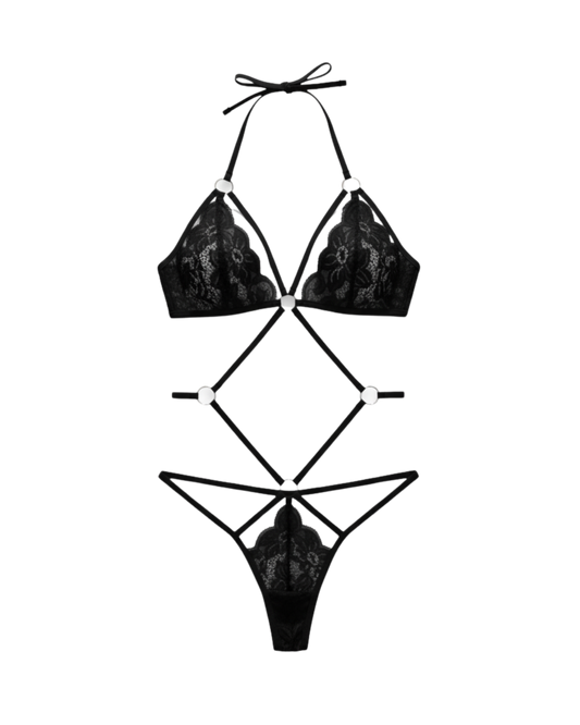 Moonlight Lace Petite Sleepwear – Black