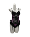 Moonlight Lace Corset Set with Garter & Stockings – Purple