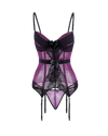 Moonlight Lace Corset Set with Garter & Stockings – Purple
