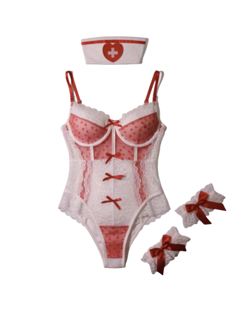 Sweet Role “Pink Angel” Lace Bodysuit – Light Pink