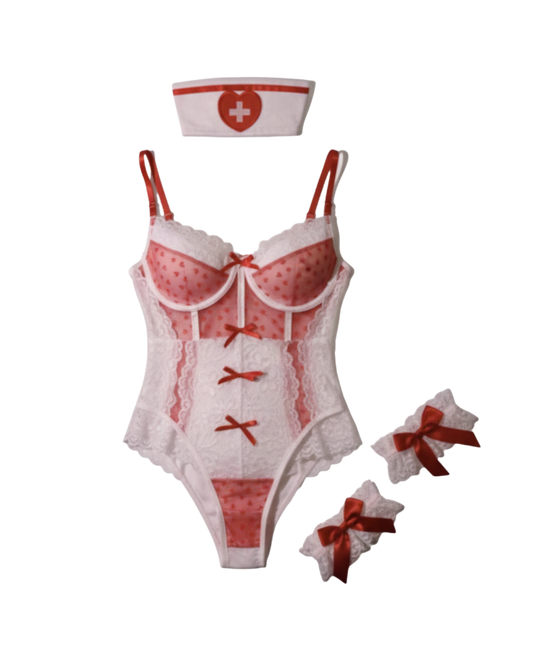 Sweet Role “Pink Angel” Lace Bodysuit – Light Pink