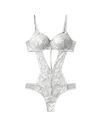 Sweet Role Sheer Lace Push-Up Bodysuit – Silver White