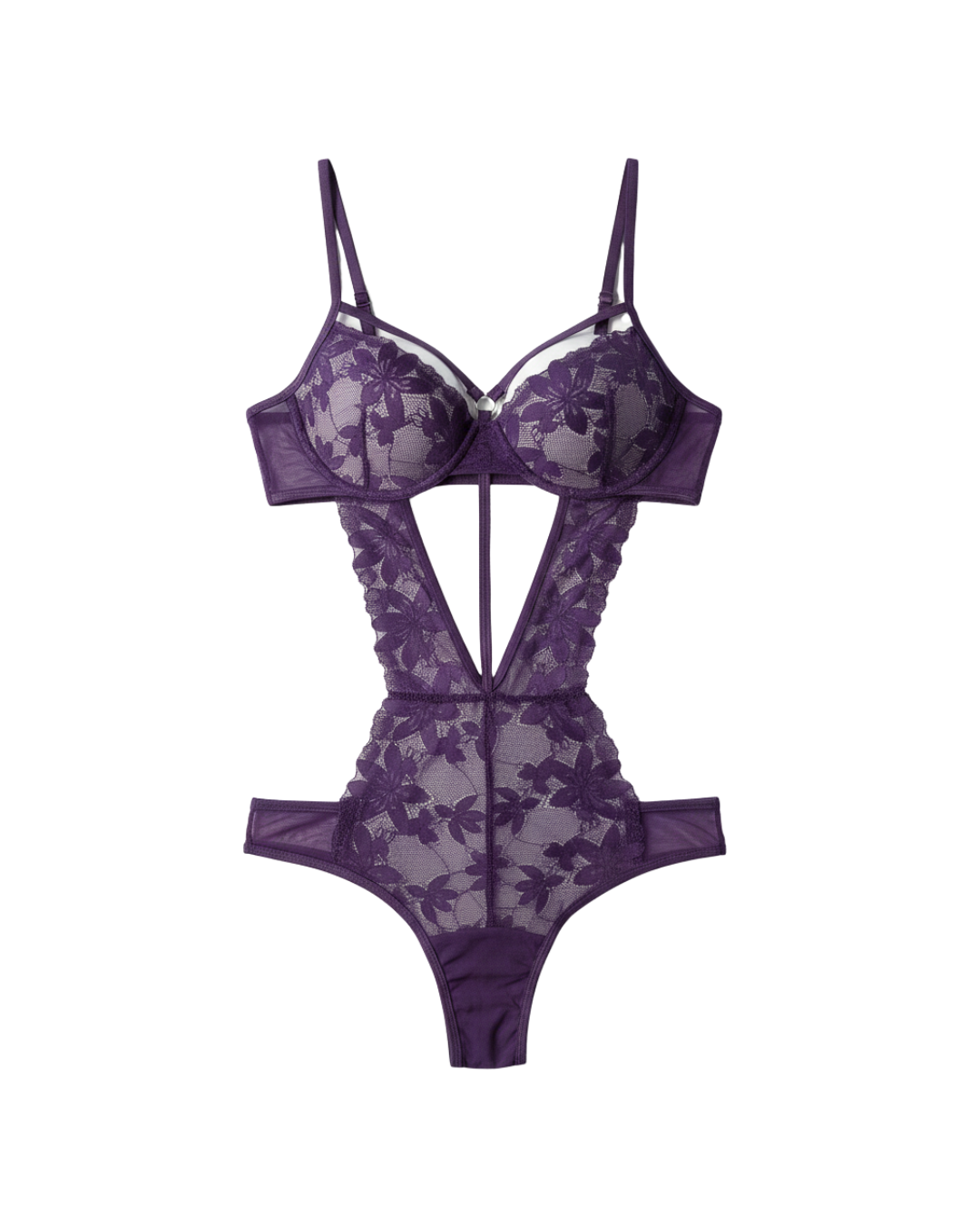 Sweet Role Sheer Lace Push-Up Bodysuit – Lavender