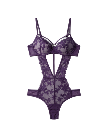Sweet Role Sheer Lace Push-Up Bodysuit – Lavender