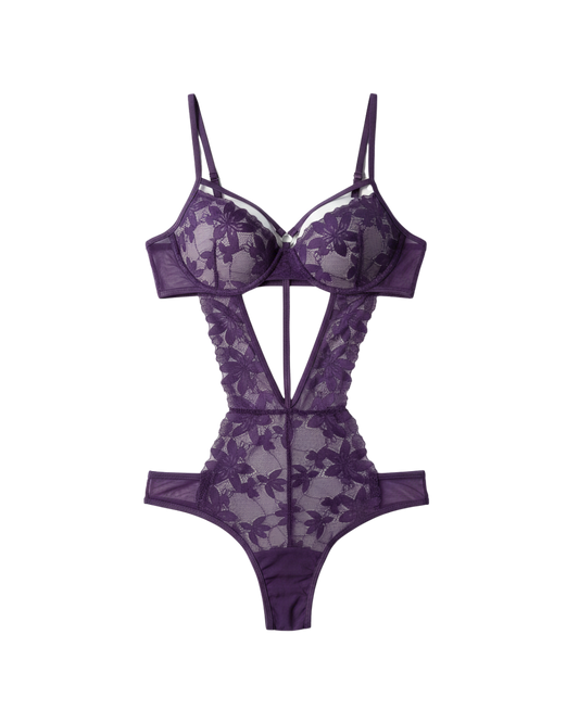 Sweet Role Sheer Lace Push-Up Bodysuit – Lavender