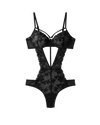 Sweet Role Sheer Lace Push-Up Bodysuit – Black