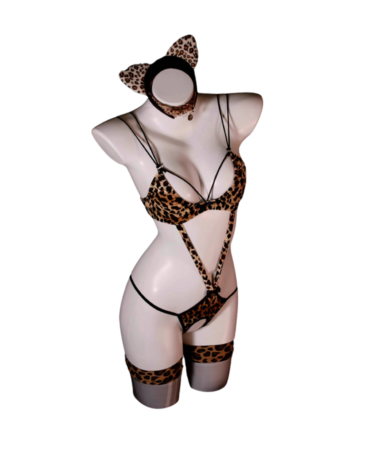 Sweet Role Leopard Mesh Complete Set – Animal Print