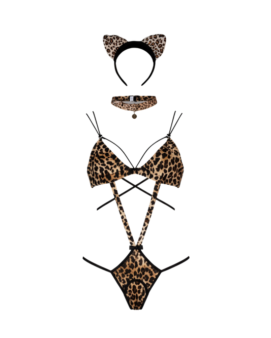 Sweet Role Leopard Mesh Complete Set – Animal Print