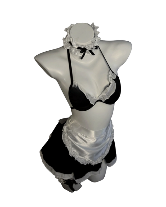 Sweet Role Maid-Style Lingerie Set – Black Maid