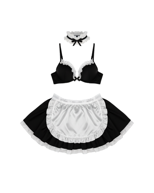 Sweet Role Maid-Style Lingerie Set – Black Maid