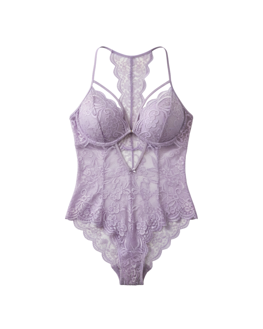 Crimson Dream Lace Bodysuit with Stockings – Lavender