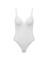 Crimson Dream Structured Lace Bodysuit – White