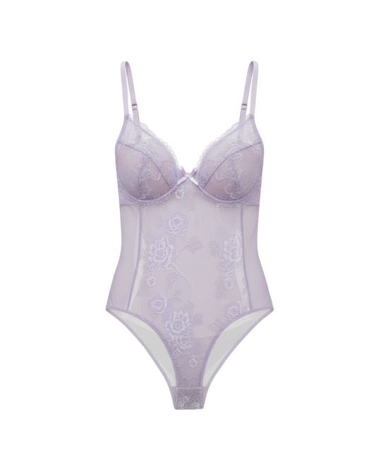 Crimson Dream Structured Lace Bodysuit – Lilac