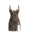 Whispered Bloom Leopard Mini Dress with Bow – Brown Leopard