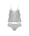 Moonlight Lace Sheer Camisole Set – White