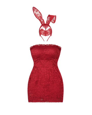 Afterglow Off-Shoulder Lace Dress with Headband – Red