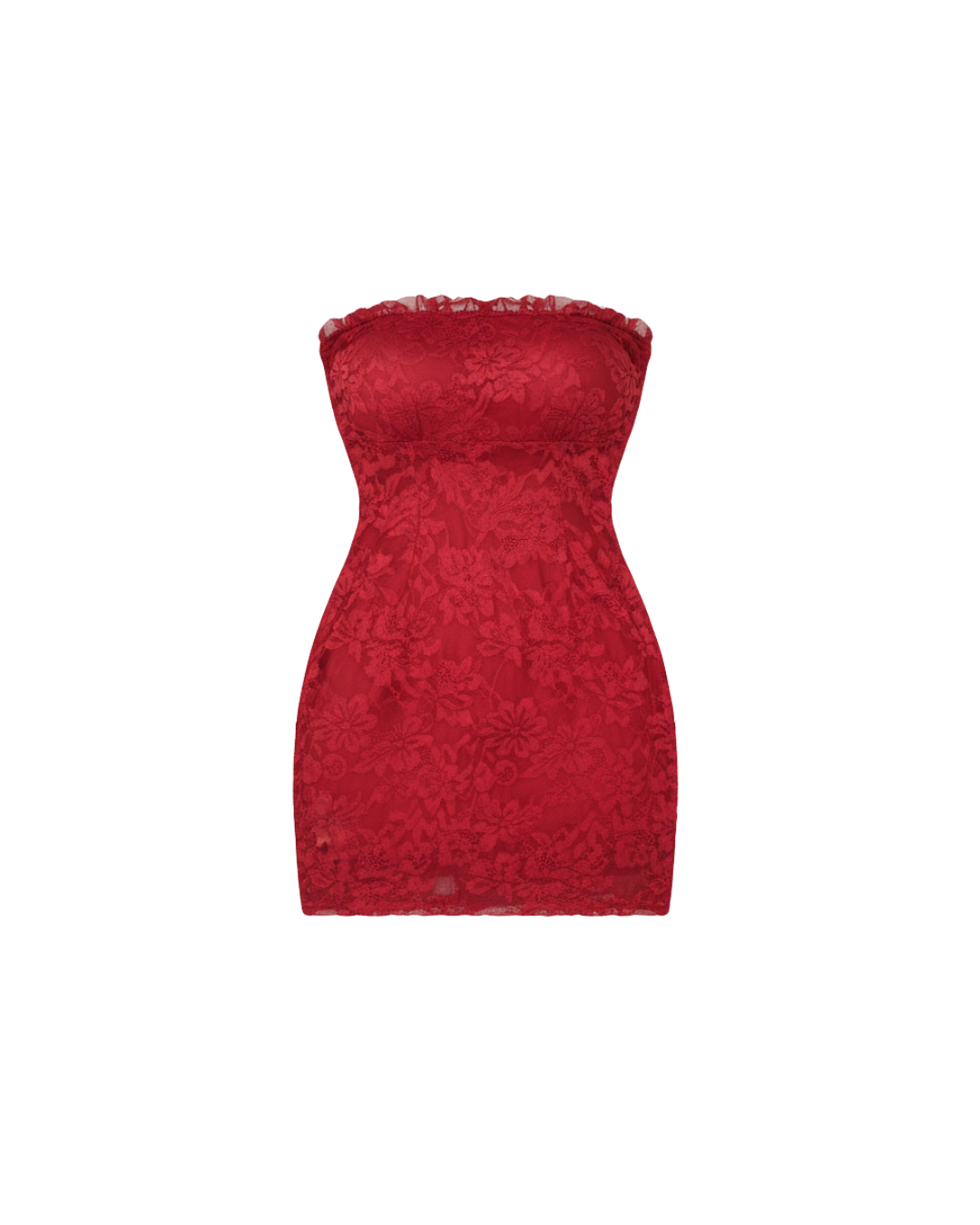 Afterglow Off-Shoulder Lace Dress – Red