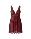 Midnight Whisper Mesh Nightdress – Wine Red