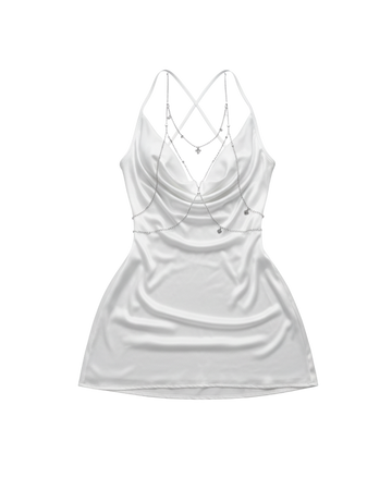 Crimson Dream Mesh Halter Babydoll Set – White